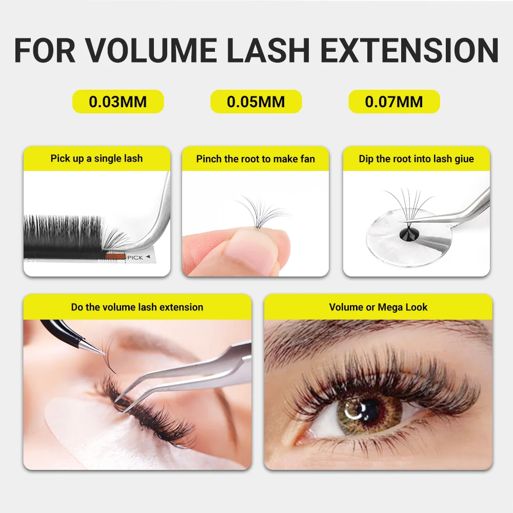 5-18mm Mix Length 003 005 007 Individual Eyelash Extension Natural Long Classic Eye Lashes Korea Silk Volume Lash Extension