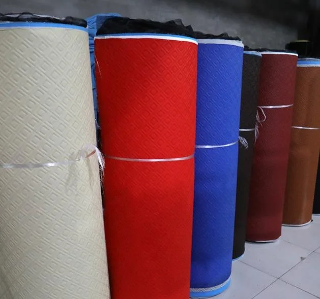 Customized Embroidery Quilted Diamond Stitched Leather PVC Synthetic Leather Materials For Car Seat Covers