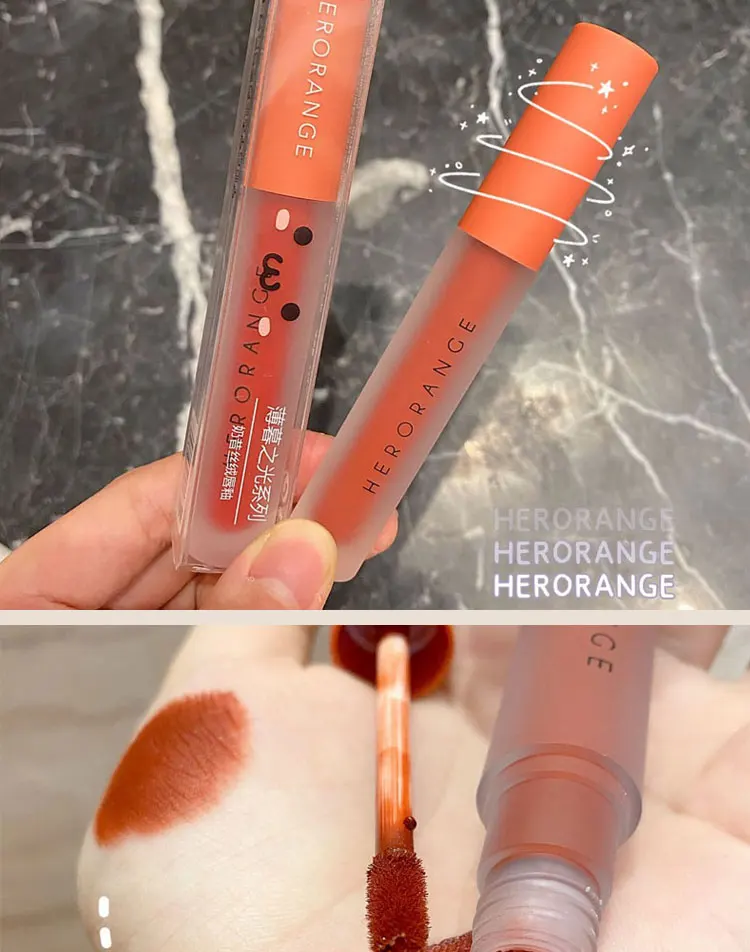 HERORANGE пушистая глазурь для губ натуральная косметическая серия шелковистая и туманная глазурованная жидкая помада