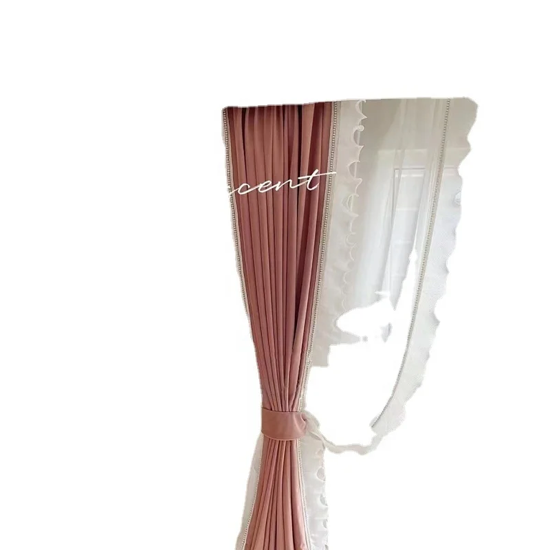 Top Luxury French Curtain Customized Romantic Trim Court Rococo Lace Velvet Curtains & Drapes for living room bedroom