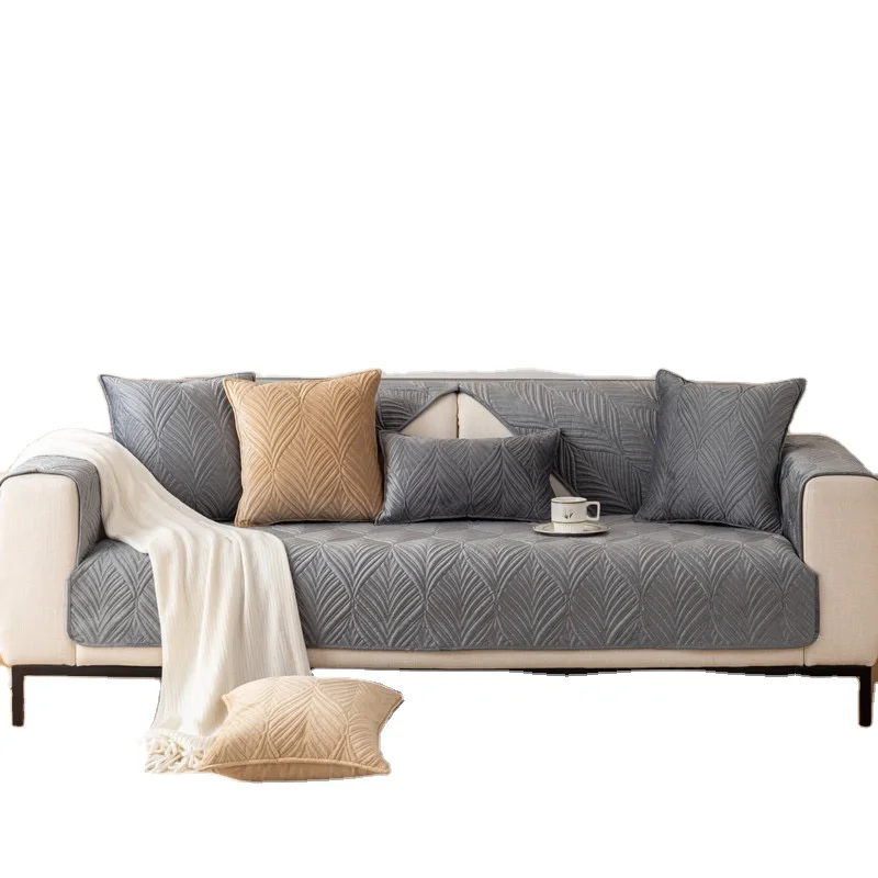 Macedonia Market Rolled Crystal Fur Sofa Cover 70cm/ 80cm/ 90cm Width Elegant Stitching Quilting Pattern