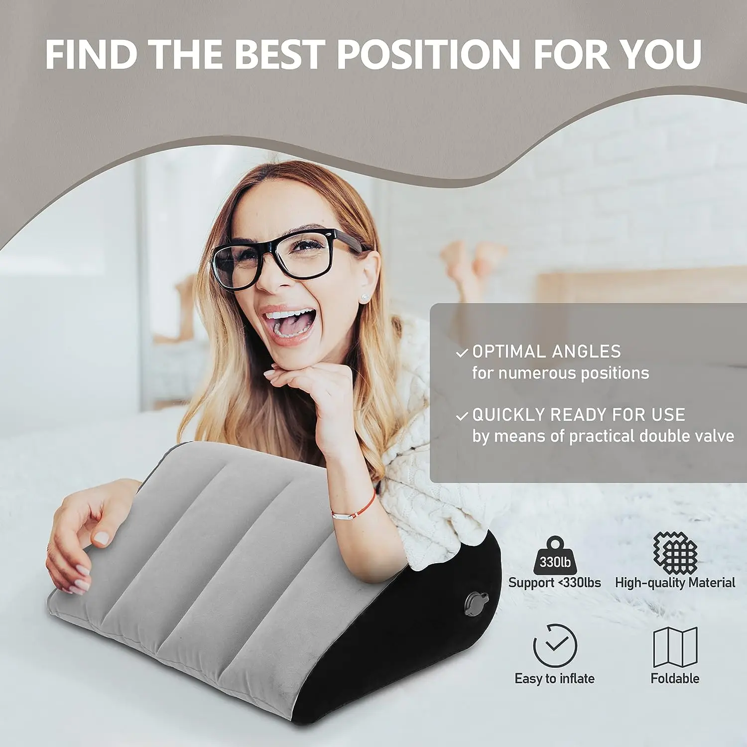 Portable Wedge Pillow Inflatable Cushion Body Positioners Lightweight Wedge Pillow for Sleeping