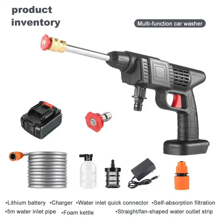 New Arrival 2024 Car Whasher High Pressure Portable Wash Gun Cordless Electric Cleaning Machine Lithium Battery Washer Spray Gun
