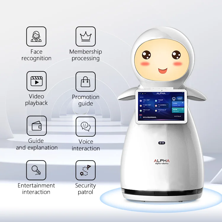 2024 hot-selling intelligent robots AI Service Robot with 13.3 inch touch screen and  Movable arm
