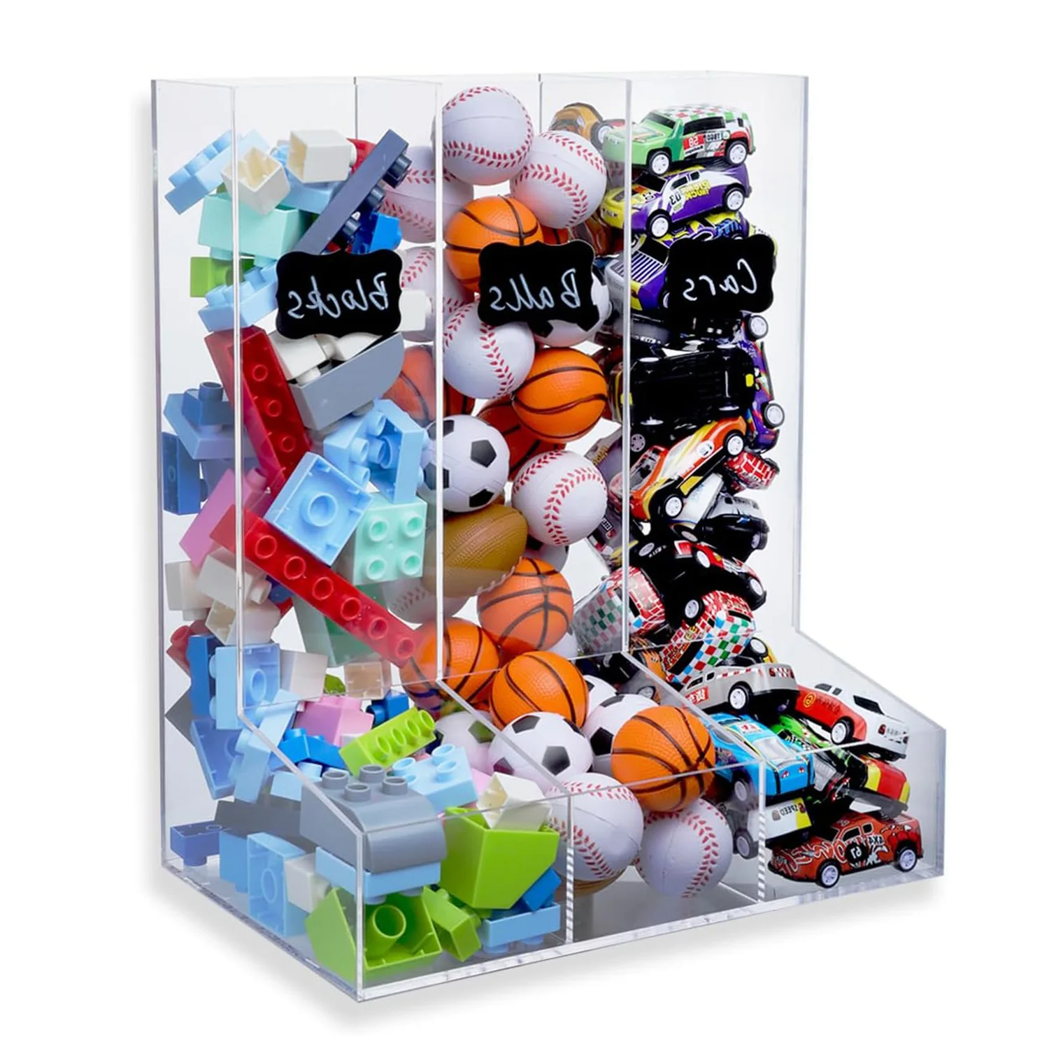 3 Compartment Wall Mount Clear Acrylic Storage Dispenser for Bulk Candy, Bubble Gum, Chocolate and More Snacks