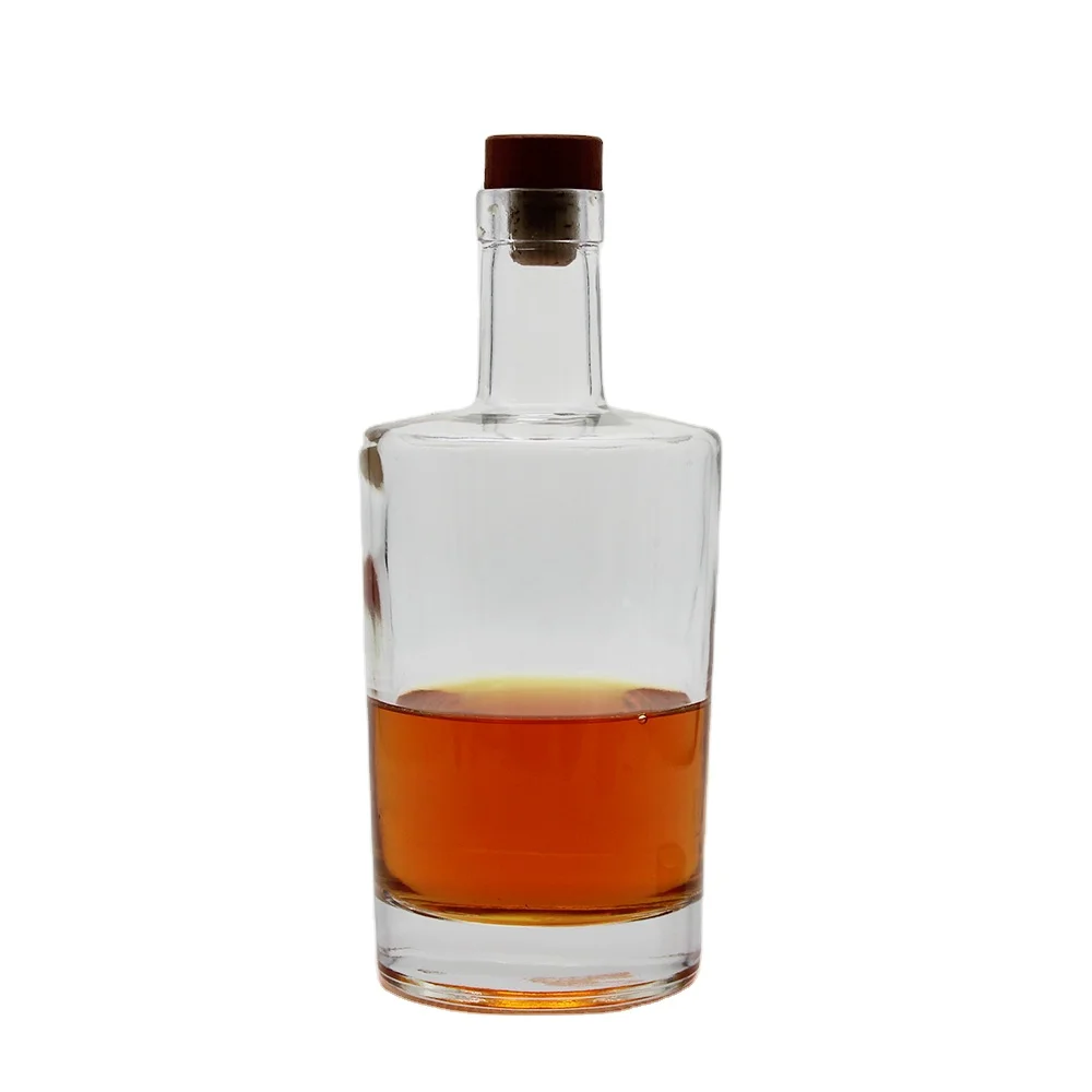 Wholesale high quality super flint whisky vodka gin tequila glass bottle with cork