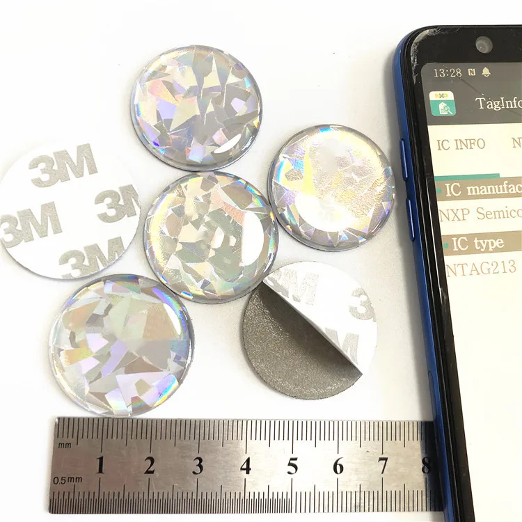 Social Media Sharing Customized Nfc Epoxy Adhesive Sticker For Cell Phone