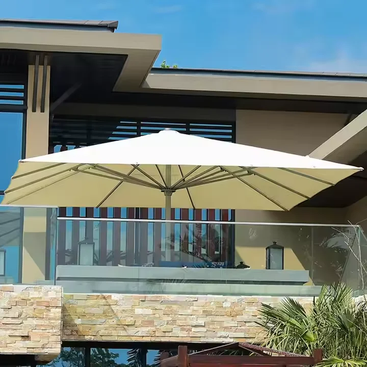 Large Size Aluminium Thick Umbrella Square Market Parasol Outdoor Garden Patio Umbrella For Parking Lot