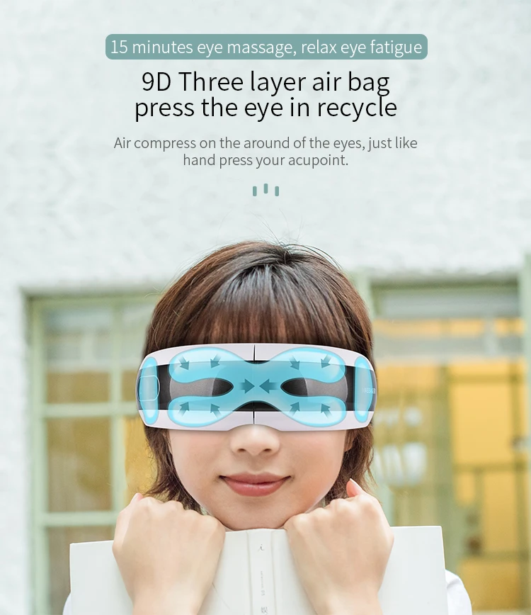 New Product 2024 3D Visualization Eye Care Massager Rechargeable Wireless Eye Massager Smart Foldable