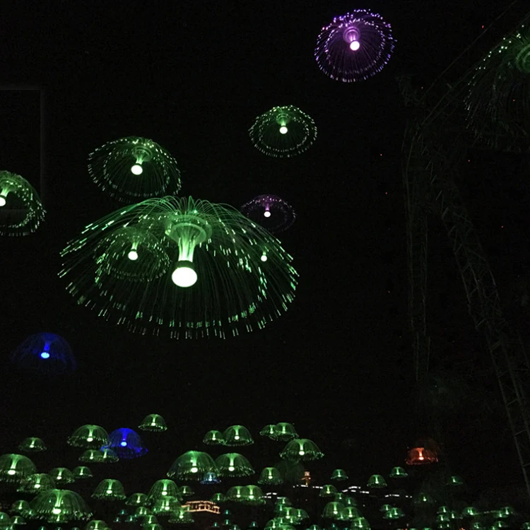 Высококачественное настраиваемое украшение звездного неба, праздничное наружное светодиодное освещение из оптического волокна с Медузой