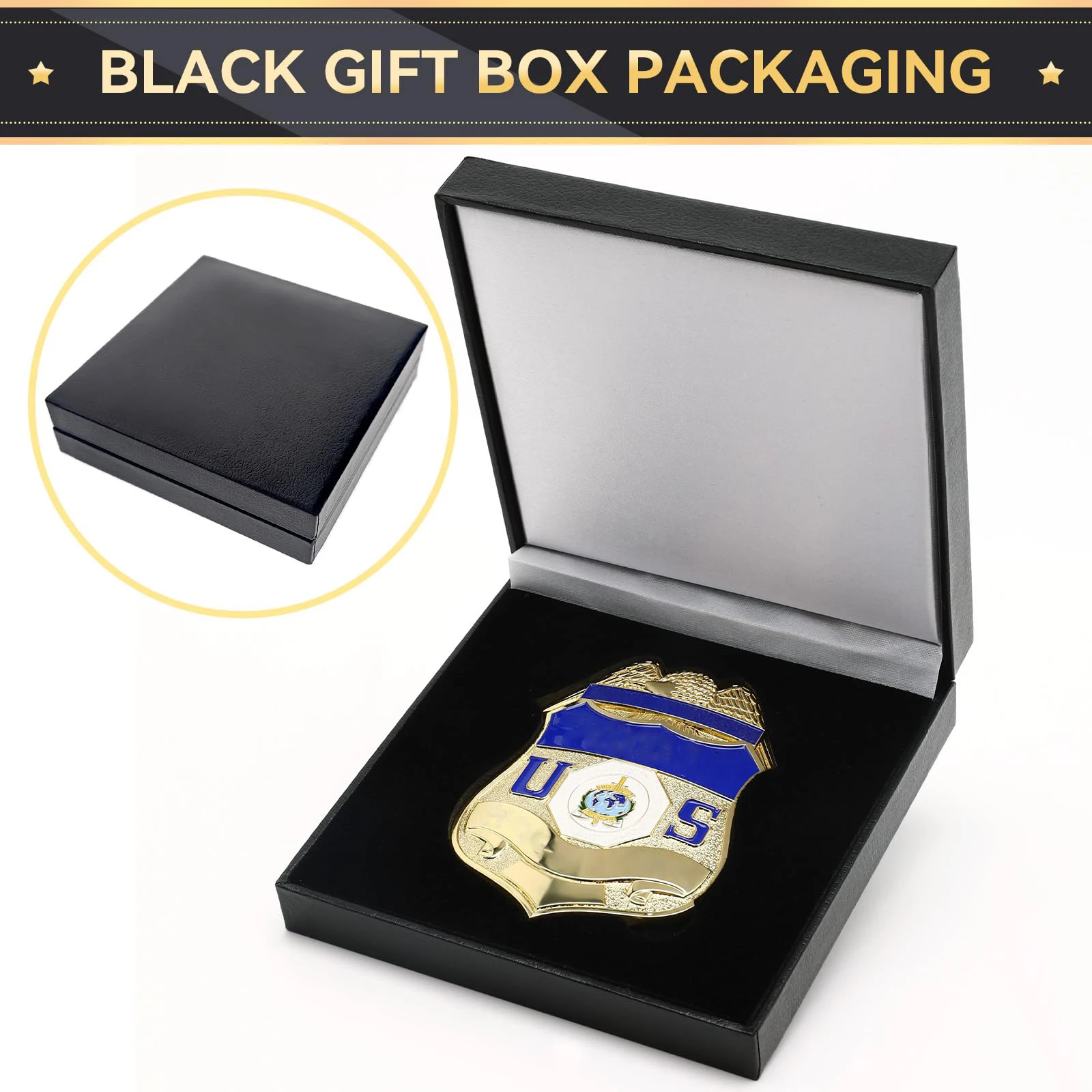 Factory Customized Logo 3D Engraving Enamel Gold Plated Metal Security Badges