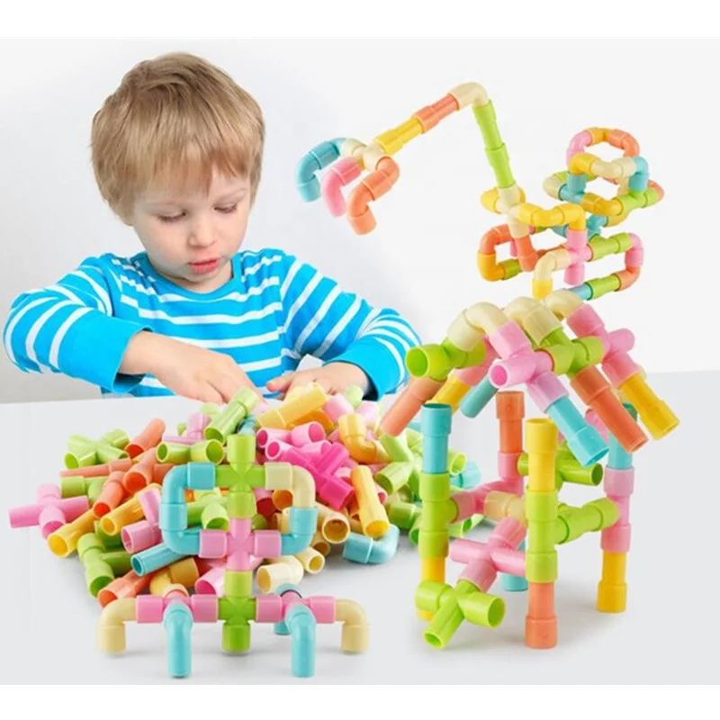 125 Pieces Pipe Tube Toys for Kids  Building Blocks Set