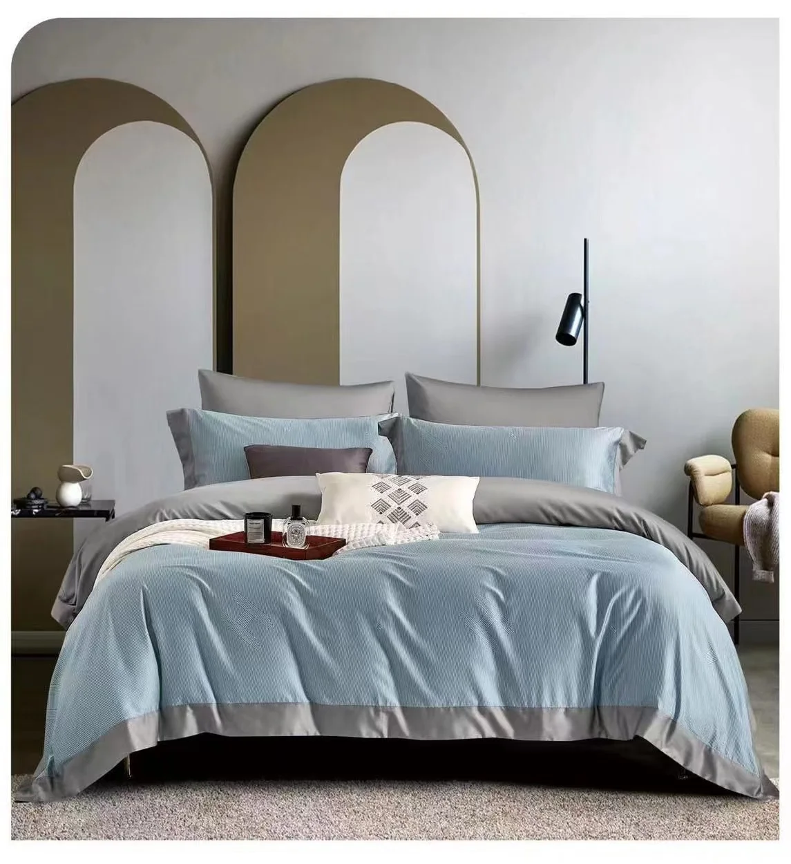 2024 New design 100s printed corner 4 pcs cotton bed sheets high quality bedding set bed sheets set wholesale