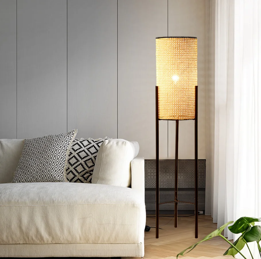 Modern Minimalist asian style bamboo Design floor lamp Home Decor Standing Lamp