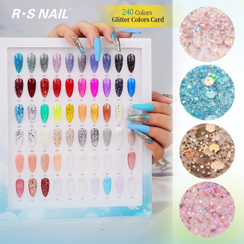 Hot Sales R S Nail Glitter Colors Card 240 Gel Polish Uv Nail Painting Hard Uv Resin For Nails Manicure Japanese Art Supplies