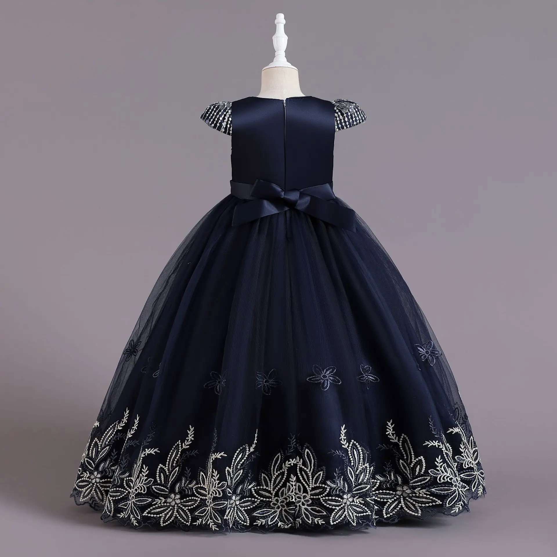 Высокое качество и церемонии первого причастия платья девочки платье дизайнерское с летящими рукавами модное принцессы для выпускного вечера дня рождения детское