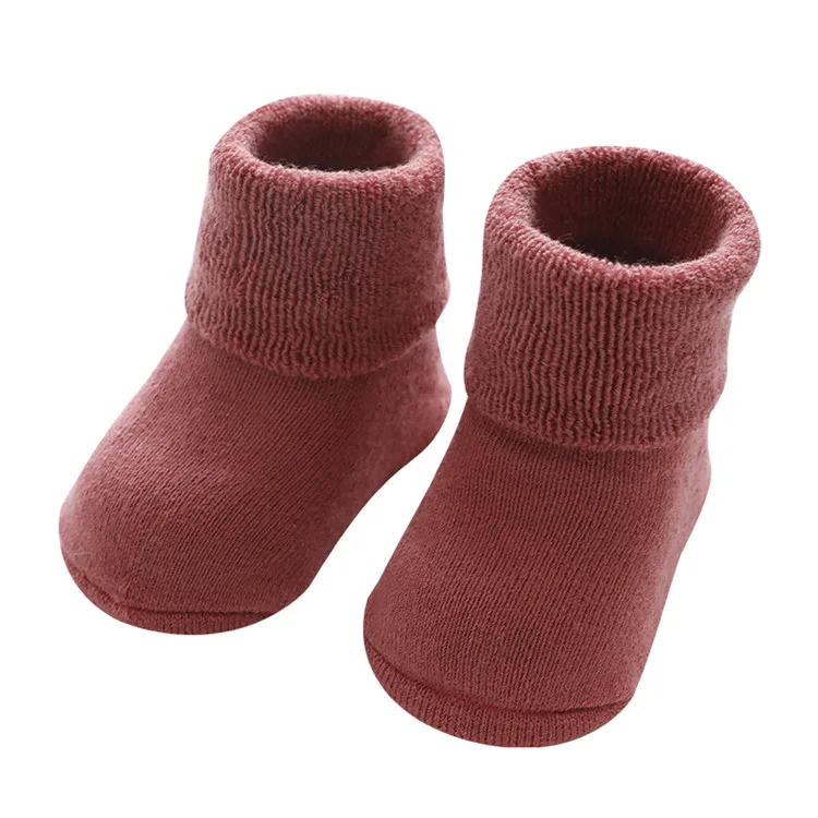 Wholesale Winter Warm Fleece 1-3 Years Soft Kids Floor Socks Cotton Anti Slip Boy Girl Newborn Baby Socks