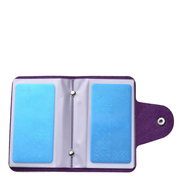 New design Zipper 20 Slots colorful Nail Art Stamping Plate Bag 10 color 15*10cm stamping plate bag