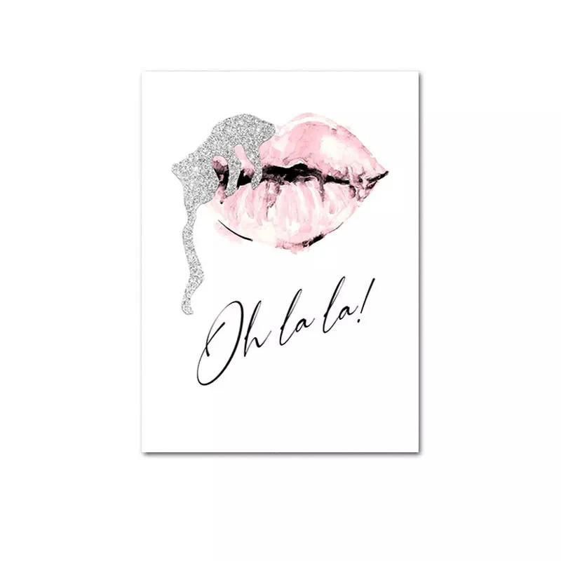 Guanjun prominent letter painting cosmetics poster wall art make up beauty woman canvas painting