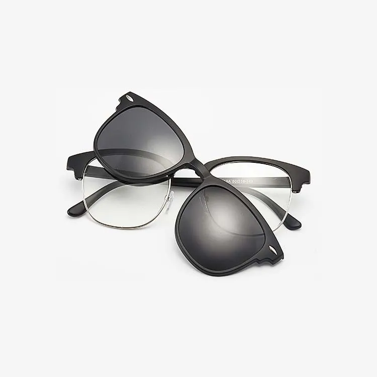 Sunway Eyewear Customization 5 In 1 Clip On Magnetic Sun Glasses Frame Night Vision Driving Anti Glare Sunglasses