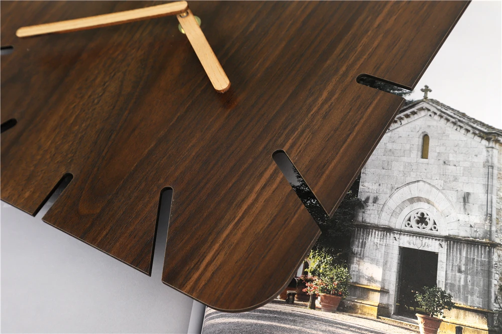 Creative Design No Numbers Simple square Shape Wood Blank Mdf Wall Clock