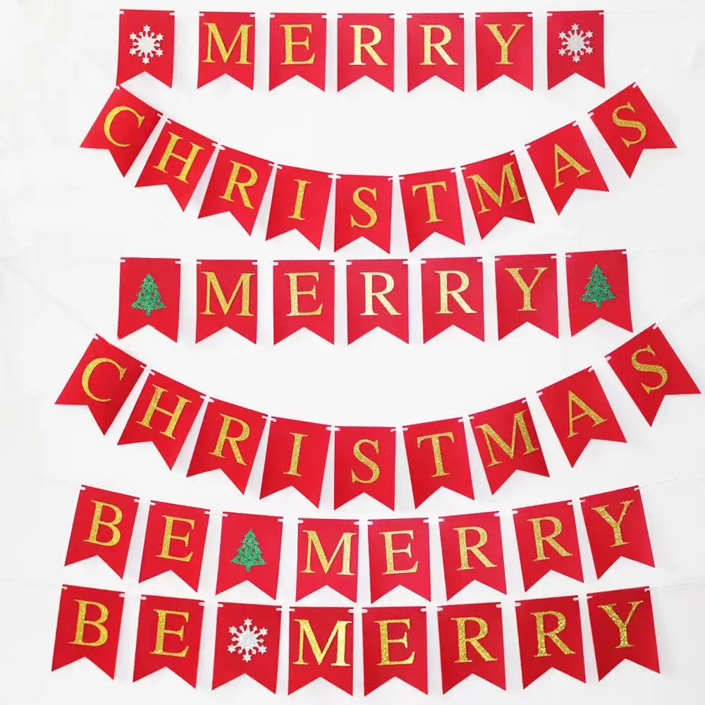 
Birthday Party and MERRY CHRISTMAS Party Decor Glitter Paper DIY banner 