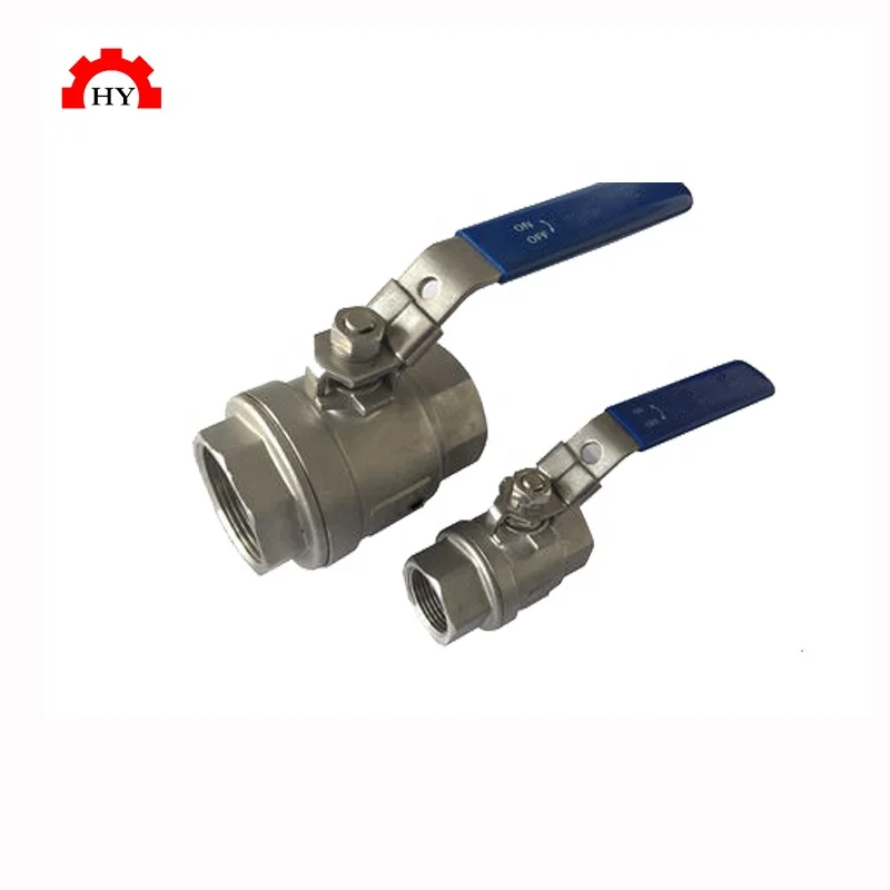 wholesale price stainless steel 2 pc female thread ball valves with steel handle