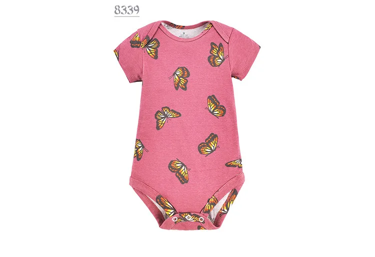 0-24 Months Pureborn Baby Boys Girls Short Sleeve Romper Baby Unisex Cotton Rompers