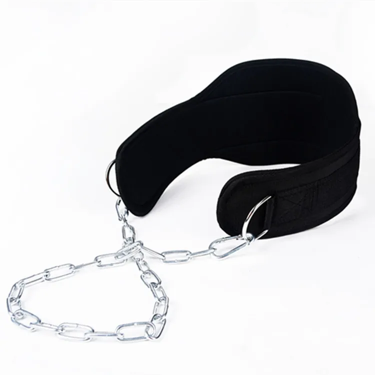 Fitness Dip Belt with Chain for Weightlifting Powerlifting Workouts Strength Training Waist Support