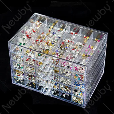 Plastic Empty Storage Case Boxes Manicure Tools Transparent Nail Art Empty storage Case Box Rhinestones Container Organize