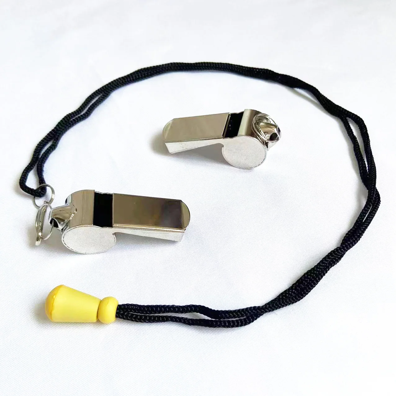 outdoor high decibel adjustable cord Metal whistle sports events emergency referee whistle
