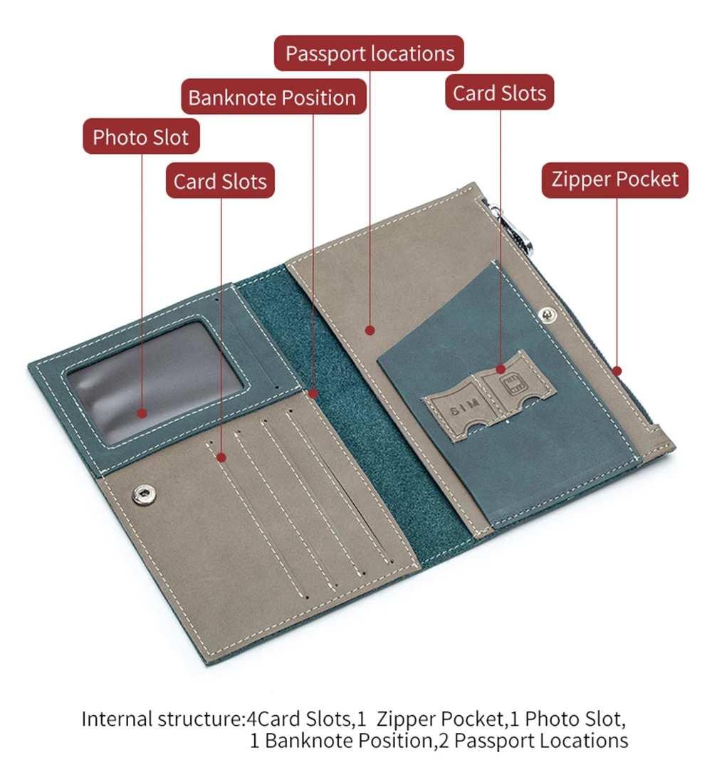 Fashion Band Leather Passport Cover RFID Blocking For Cards Travel Passport Holder Wallet Document Organizer Case Men Women