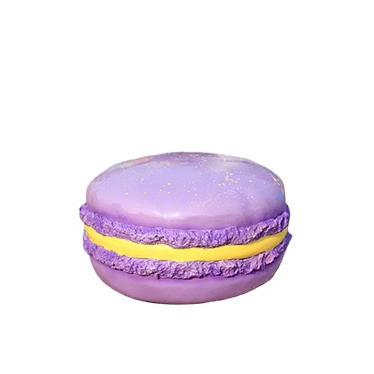 Low price Shop Popular Fiberglass display Donuts macaron sculpture Resin macaron dessert sculpture For Amusement Park Ornament