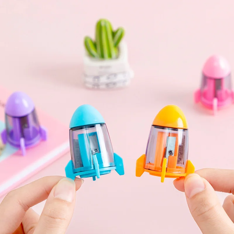 Creative rocket shape single-hole pencil sharpener sharpener pen sharpener student stationery gift prizes