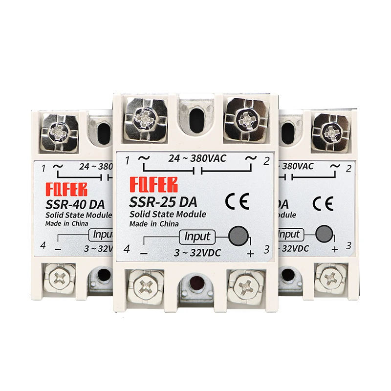12v 24v 220v industrial 10A 16A 25A 40A 60A 80A 100A 120A single phase solid state relay ac to ac