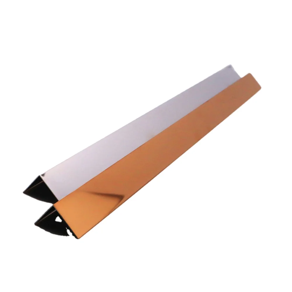 Ceramic Tile Stainless Steel Rose Gold Bag Edge Wall Decoration Tile Accessories 304 Ceramic Tile Trim Decorative Profiles