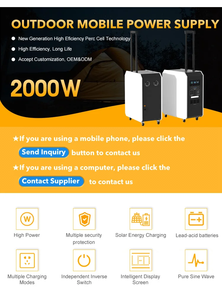 Wholesale Outdoor Portable Power Station 2000w Solar Generator Rechargeable Energy Battery Charging Bank For Camping