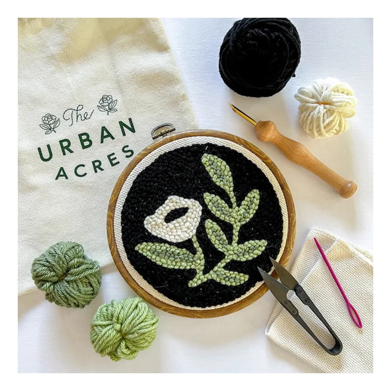 Strawberry tulip DIY wall hanging decor art poking fun embroidery punch needle kits decorative paintings for home