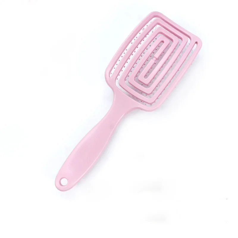 RU Plastic large curved hollow-out massage comb high cranial top fluffy styling comb large wave smooth hair massage comb
