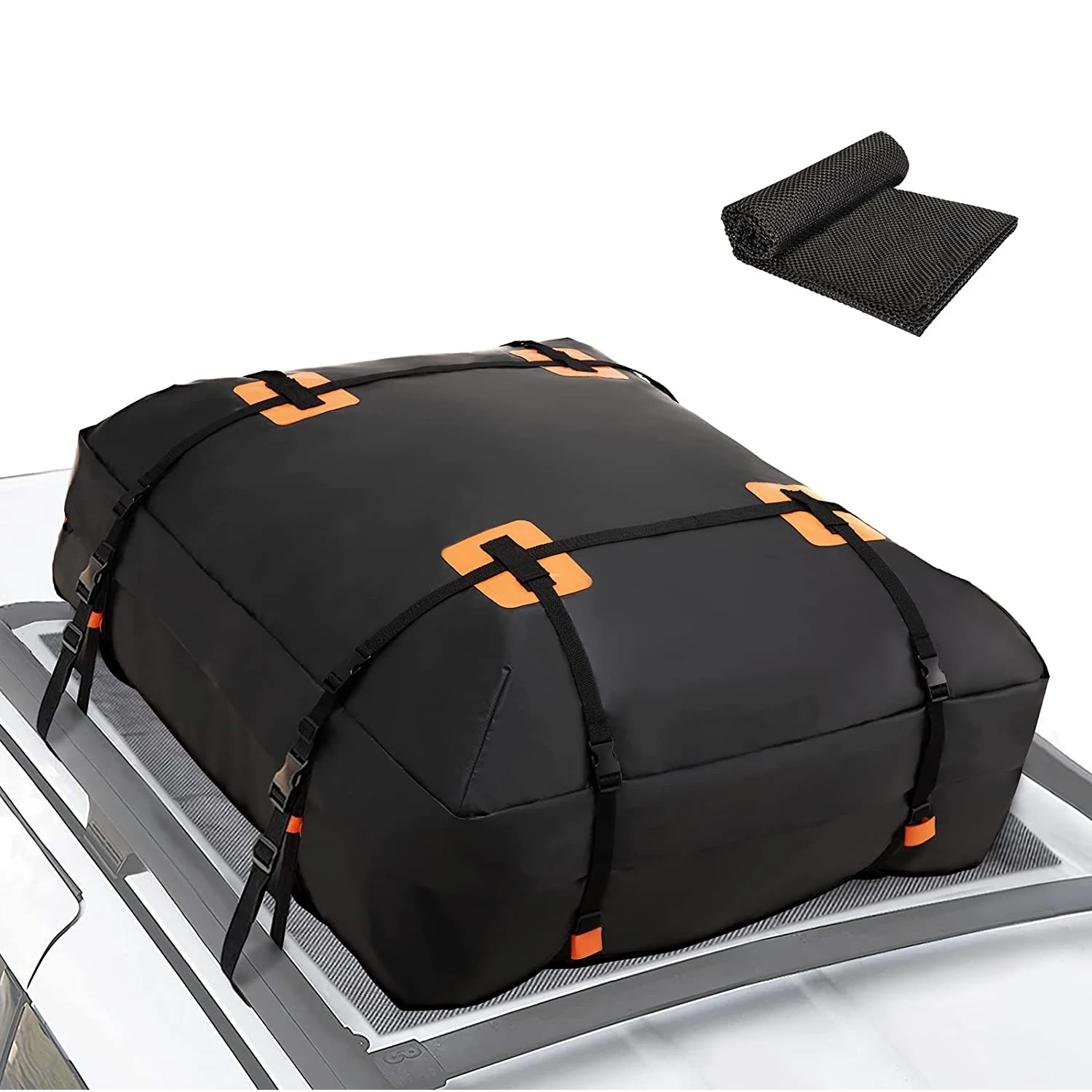 15 cubic feet waterproof rooftop bag travel storage luggage bag soft-shell fits all cars vans and suv car roof bag cargo carrier