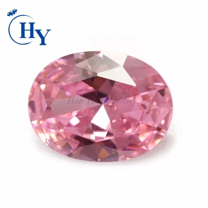 wholesale loose oval shape 4x6mm cz stone pink black muilcolor color cubic zirconia gemstone