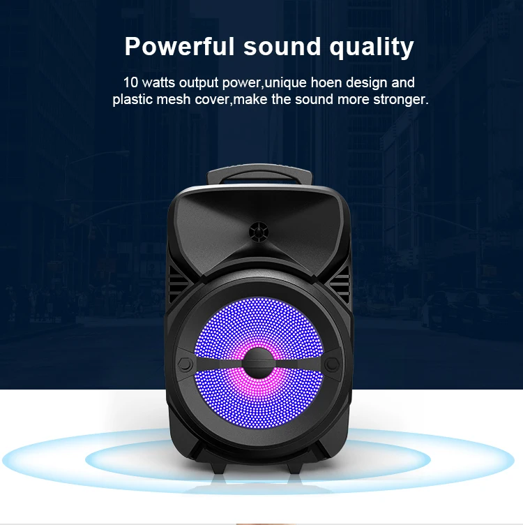 Manufacturer subwoofer big powered 8 inch HIFI Portable Wireless Blue tooth pa outdoor DJ bass party karaoke trolley Speaker
