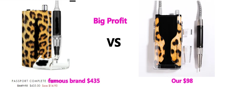 TOP Brand High Torque 35,000 RPM Brushless Wireless Portable Nail Drill Rechargeable Cordless Efile Electric Nail Drill Machine