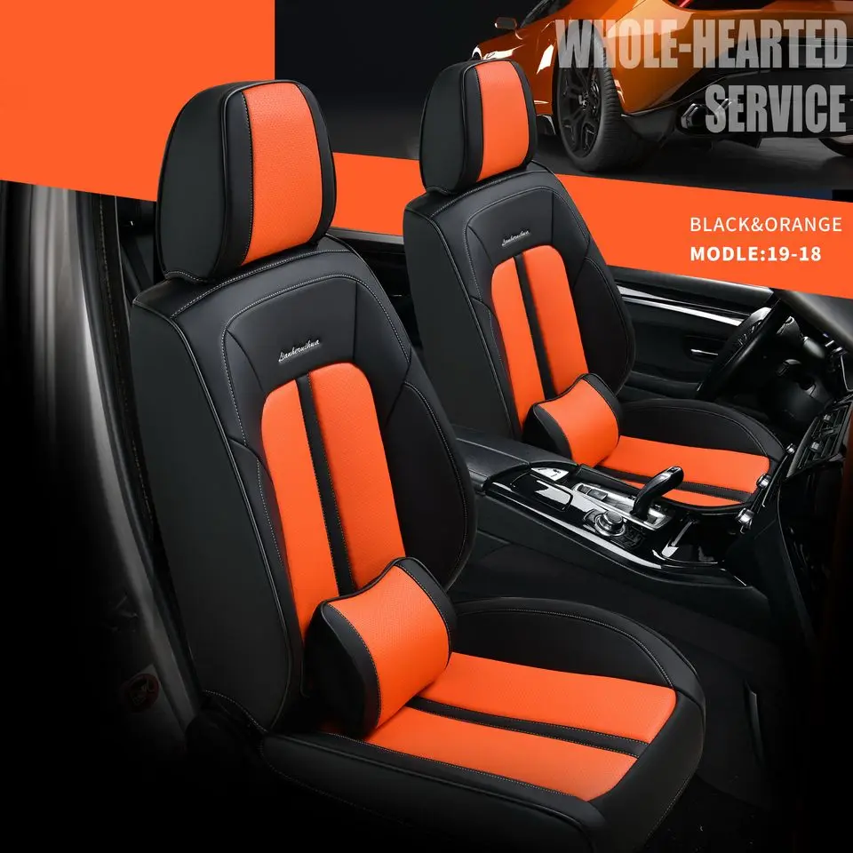 New Sport Leather Car Interior Accessories Car Seat Pvc Cushion Full Set Luxury Seat Cover