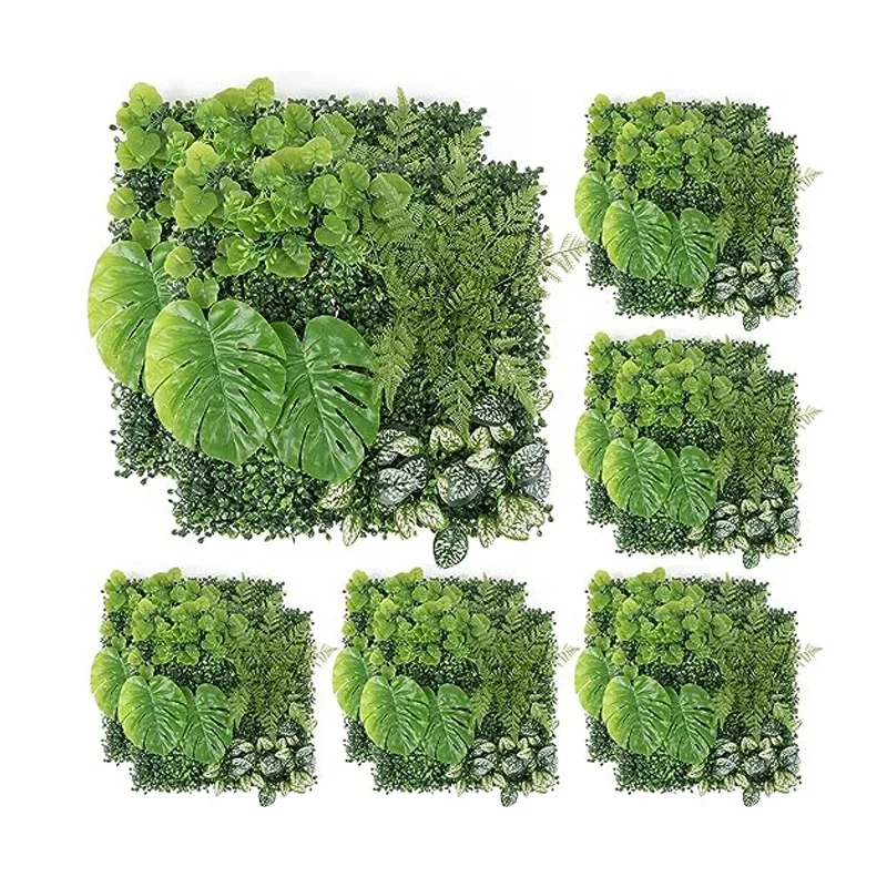 Outdoor Tropical Jungle Style Artificial Plant Greenery Backdrop Fake Hang Plant Wall,  Grass Greenery Hanging Leaf Wall