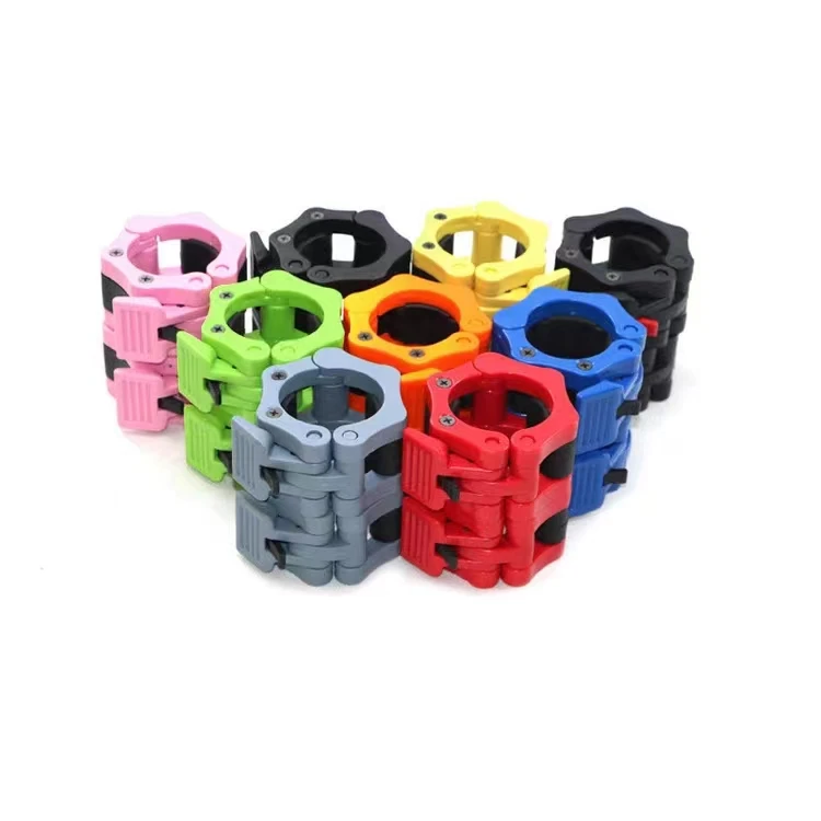 Fitness weightlifting barbell spring clamps collar lock 50mm plastic barbell bar collar clamp