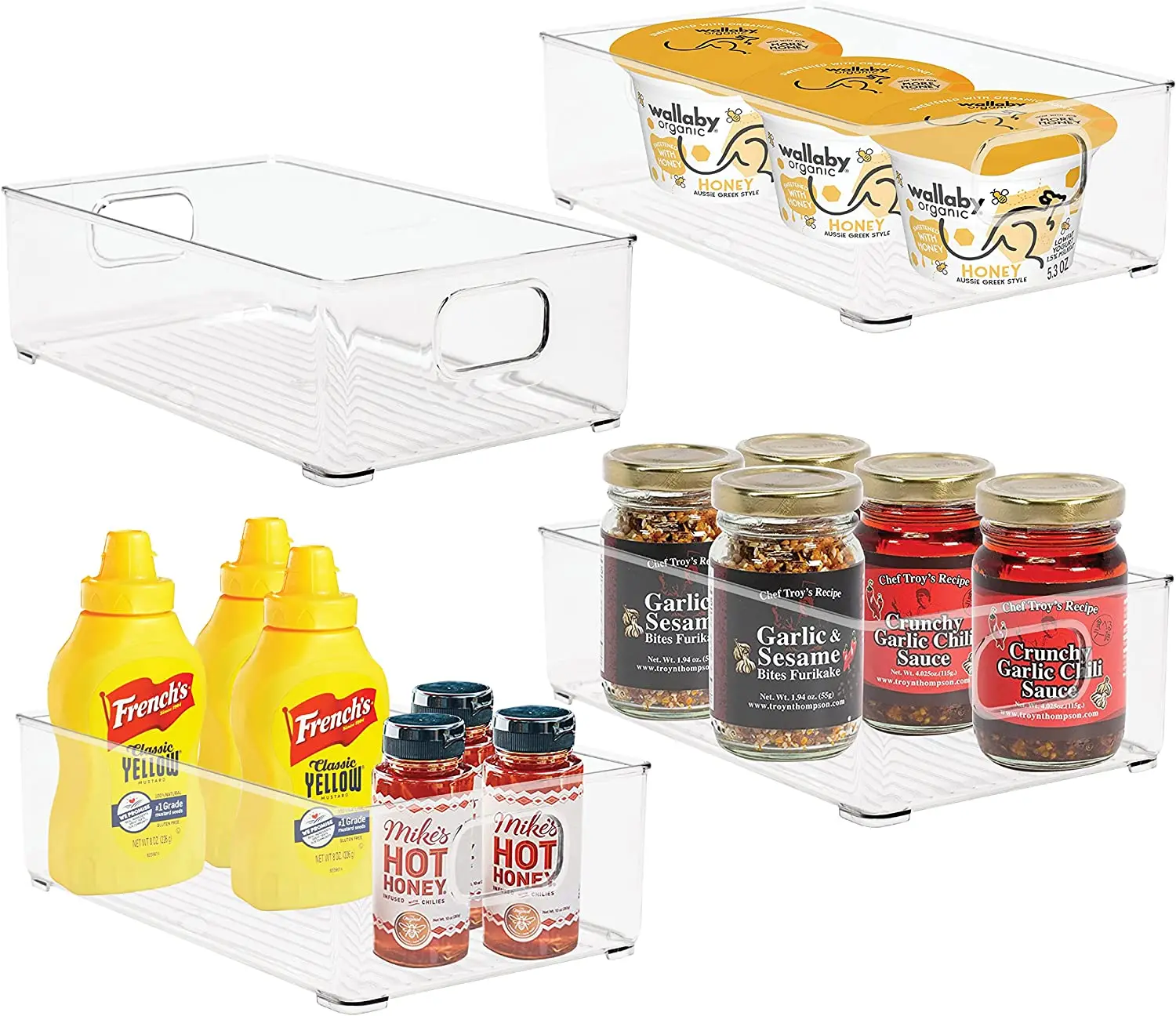 KiMin 6 pcs/set plastic container storage bins refrigerator container set fridge storage box