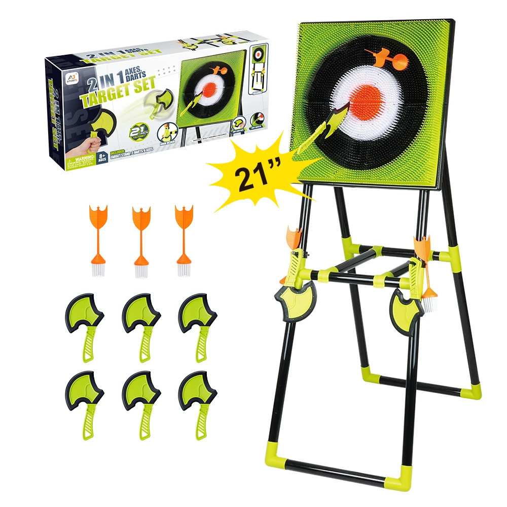 21 Inch Axe Throwing Target Game Set Include Axes,Darts,Stars And Archery Dartboard Shooting Game Toys bristle dartboard