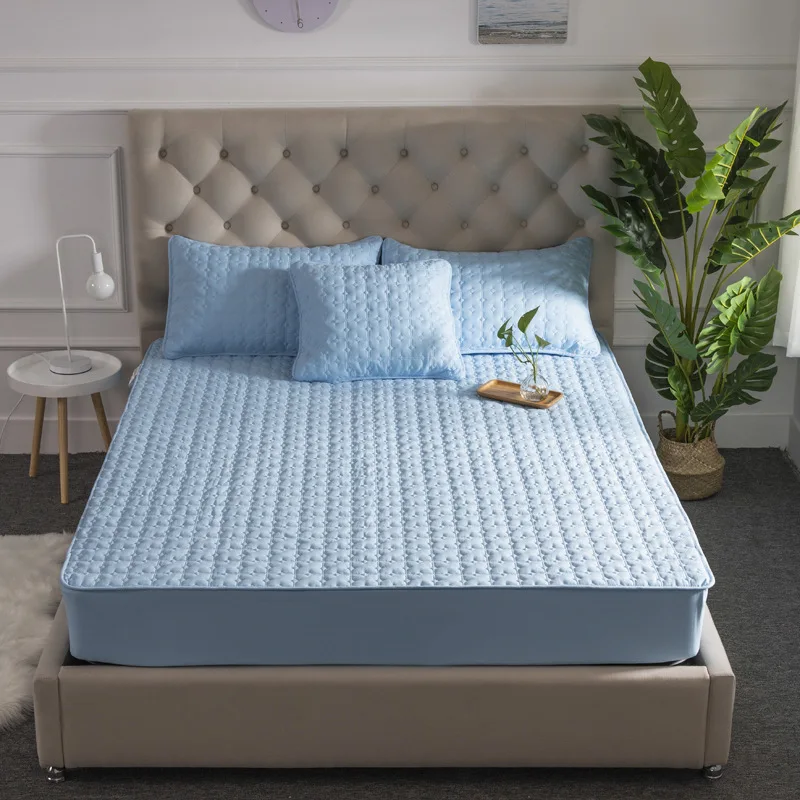 Покрывало на кровать однотонное плотное Постельное белье хлопковое водонепроницаемое защитное покрывало на матрас чехол на матрас