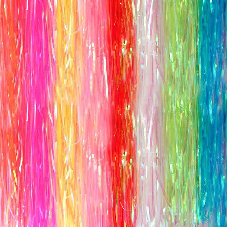 1*2m foil fringe curtain streamer Rainbow dazzling rain silk wedding party decoration photo background wall curtain Decoration